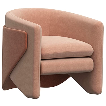 Thea Chair: Velvet Pink Elegance 3D model image 1 