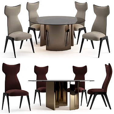 Luxury Fendi Casa Dining Set 3D model image 1 