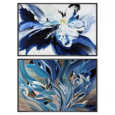 Artistic Wall Decor Set - 2 Paintings & 4 Frame Options 3D model image 1 