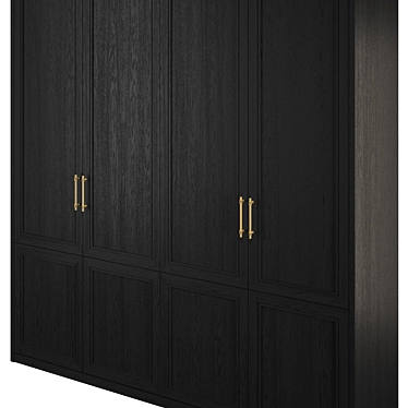 Bergen Dark Four-Door Cabinet 3D model image 1 