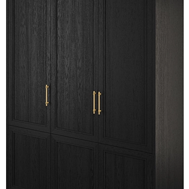 Bergen Dark 3-Door Wardrobe 3D model image 1 