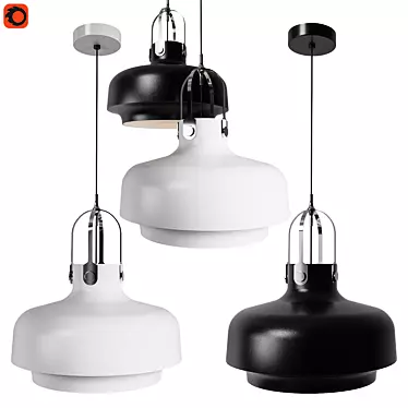 Copenhagen M Chandelier - Classic Elegance in Black or White 3D model image 1 