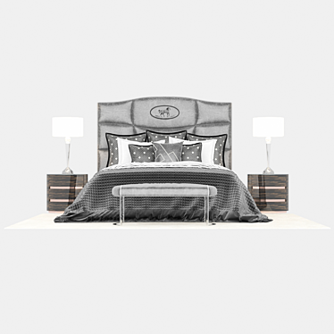 Elegant Bedroom 3D Model 3D model image 1 