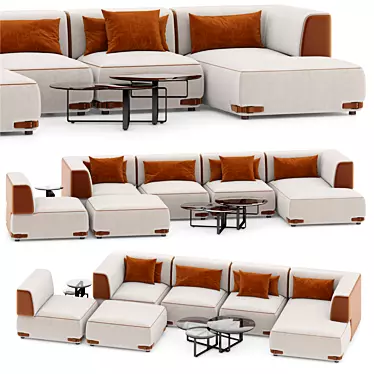 Luxurious Fendi Soho Sofa 3D model image 1 