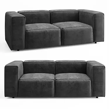 Minimalist Gray Karo Sofa 3D model image 1 