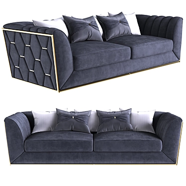 Modern Vogue Silver Sofa 3D model image 1 