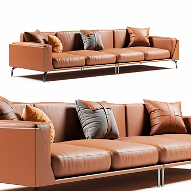 Neo-modern Genuine Leather Sofa: Francesca 3D model image 1 