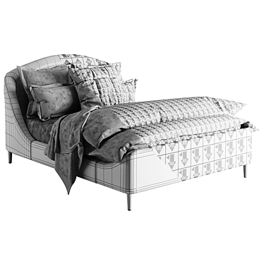 Elegant Lafayette Mist Queen Bed 3D model image 1 