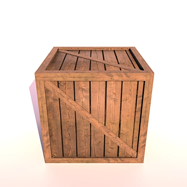 Wooden PBR Box 3D model image 1 