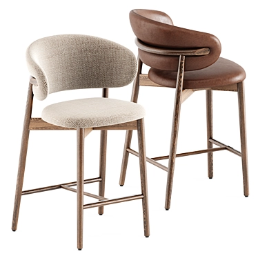 Elegant Oleandro Bar Chair by Calligaris 3D model image 1 