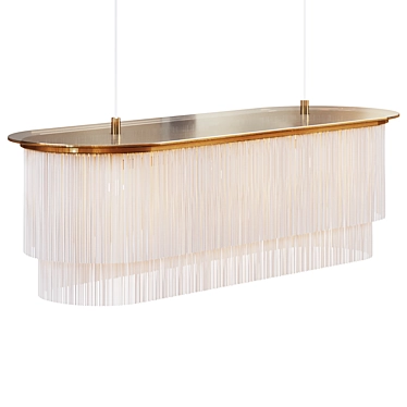 Houtique Linear Chandelier Cream - Trendy Elegance 3D model image 1 