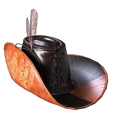 Low Poly Brown Pirate Hat 3D model image 1 