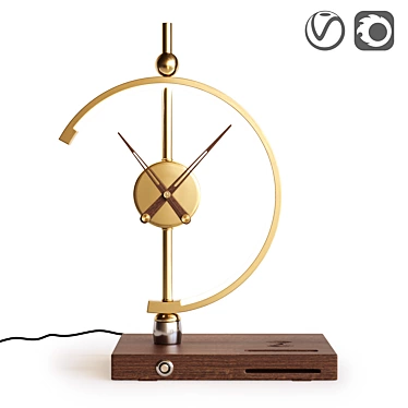 Smart Clock Lamp with Storage 3D model image 1 