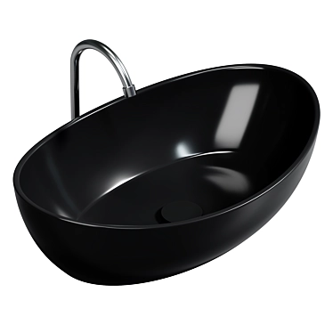 Modern Solid Surface Vessel Sink 3D model image 1 