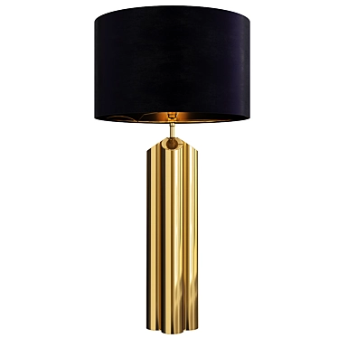 Sleek Brass Obelisk Table Lamp 3D model image 1 