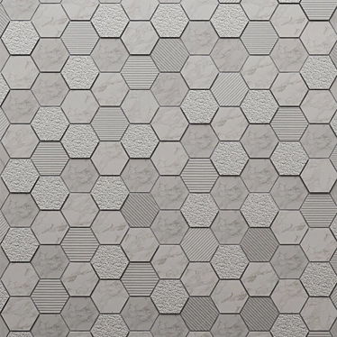 Geometric Hexagon Tile Collection 3D model image 1 