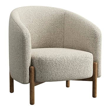 Boucle Modern Armchair - Cozy Chic 3D model image 1 