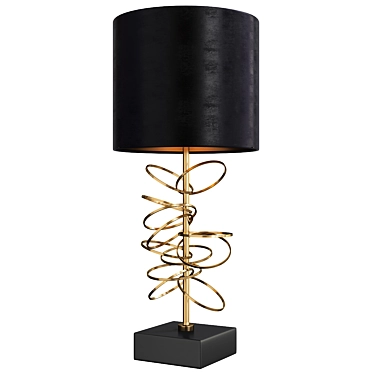 Elegant Brass Spiral Table Lamp 3D model image 1 