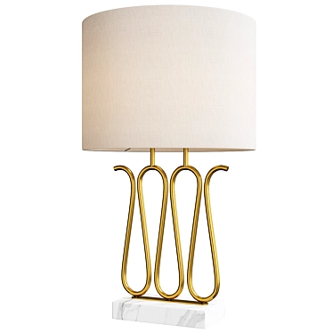 Elegant Brass Marble Table Lamp 3D model image 1 