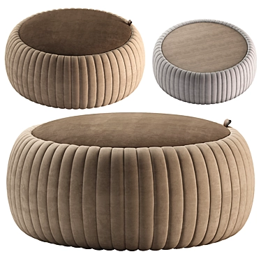 Contemporary Diotti Pouf with Texture 3D model image 1 