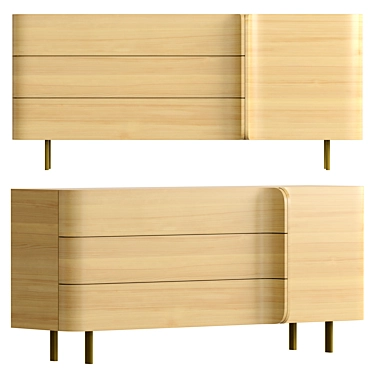 Sleek Paris Paname Dresser 3D model image 1 