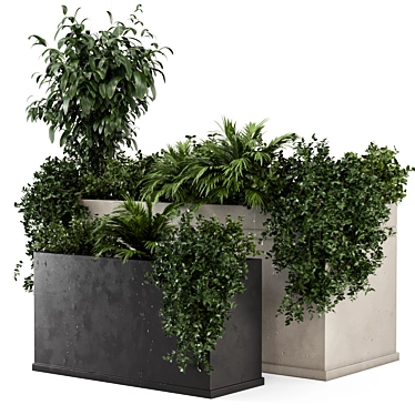 Rusty Concrete Pot Outdoor Plants 3D model image 1 