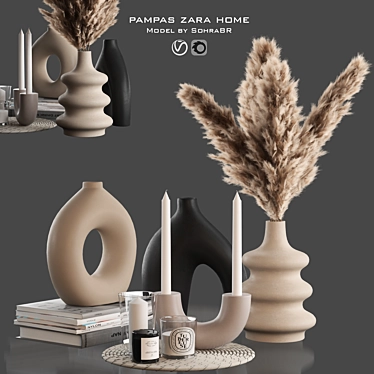 Pampas Zara Home Decor Set 3D model image 1 