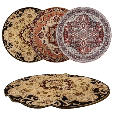 Round Rug Set with Variants 3D model image 1 