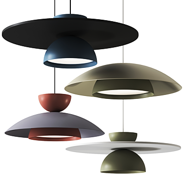 Nexia Pendant Lamp Bundle 4 Colors 3D model image 1 