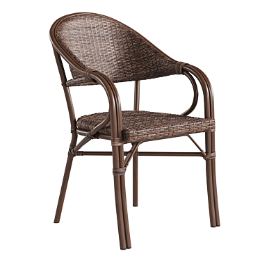 Rattan Patio Cafe Garden Chair 3D model image 1 