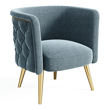 Champagne Velvet Accent Chair 3D model image 1 