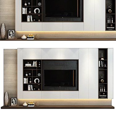 Modern TV Shelf Wall Decor 3D model image 1 