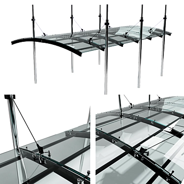 Expandable Glass Canopy Design 3D model image 1 