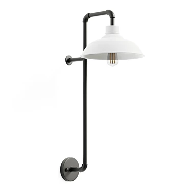 Minimalist Metal Wall Sconce Light 3D model image 1 