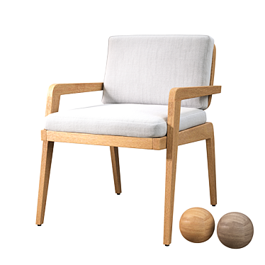 Modern Classic Teak Armchair 3D model image 1 