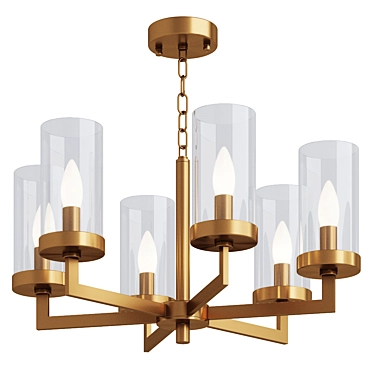 Modern Brass Chandelier 515mm No translation needed. 3D model image 1 