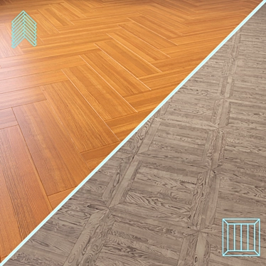 Wood Floor 3D Model Kit 3D model image 1 