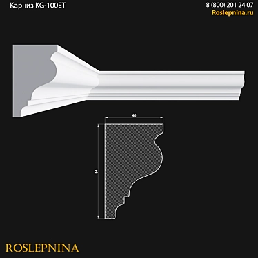 Gypsum Cornice KG-100ET by RosLepnina 3D model image 1 