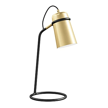 Retro-style Satin Brass Task Lamp 3D model image 1 