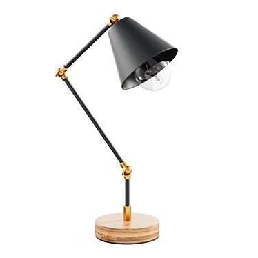 Adjustable Vintage Desk Lamp 3D model image 1 