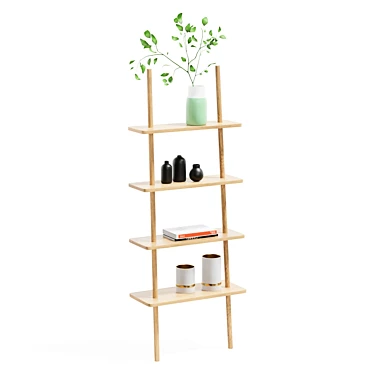 `Nordic Oak Ladder Display Shelf` 3D model image 1 