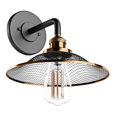 Vintage Chic Mesh Barn Sconce 3D model image 1 