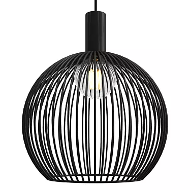 Sleek Steel Globe Pendant Light 3D model image 1 