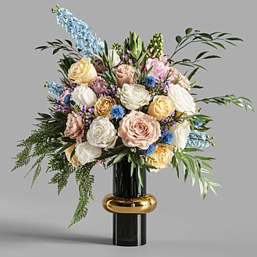 Elegant Floral Wedding Centerpiece Bouquet 3D model image 1 