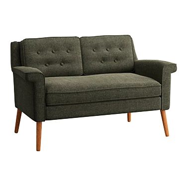 Retro Chic Dana Loveseat, Pecan 3D model image 1 