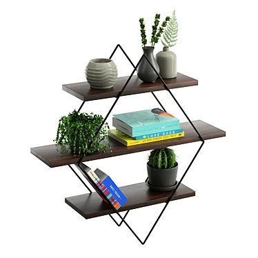 Modern 3-Tier Wire Shelf 3D model image 1 