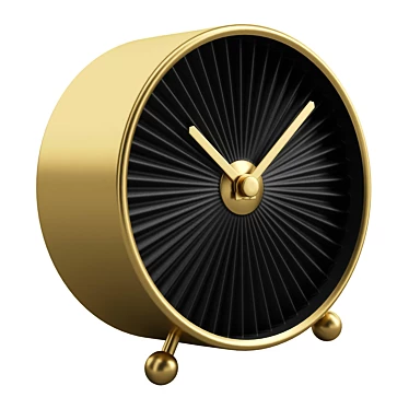 Retro-Glam Brass Clock 3D model image 1 