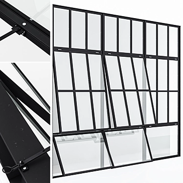  Sleek Aluminium Window Rendering 3D model image 1 