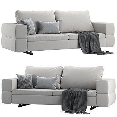 Contemporary 3-Seater Sofa Collection 3D model image 1 