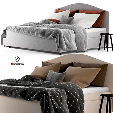 IKEA Hauga Queen Bed Set 3D model image 1 